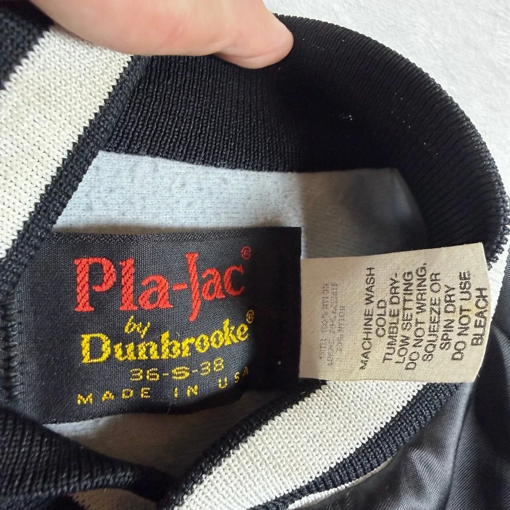 Vintage Pla-Jac McDonalds Mac Tonight Satin Jacket Black Varsity‎ Bomber Small